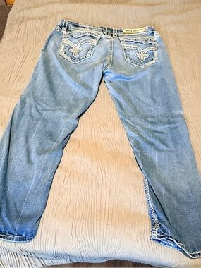 Rock Revival Light Blue Embroidered Back Pocket Jeans